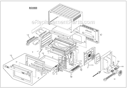 Page A Diagram and Parts List for BOV800XL  Breville Toaster Oven