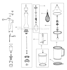 Part Location Diagram of SP0002824 Breville Detachable Gear Box Whisk