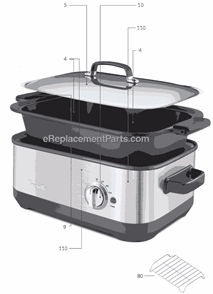 Page A Diagram and Parts List for BSC560XL  Breville Slow Cooker