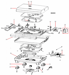 Page A Diagram and Parts List for BSG540XL  Breville Miscellaneous