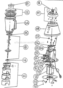 Page A Diagram and Parts List for CBL25XL  Breville Blender