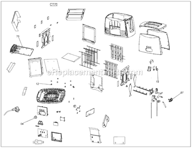 Page A Diagram and Parts List for CT70XL  Breville Toaster