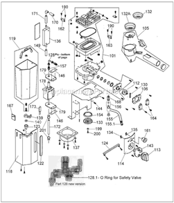 Part Location Diagram of SP0014935 Breville Carafe Fixing Seat