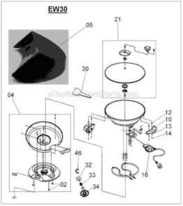 Page A Diagram and Parts List for EW30XL  Breville Electric Skillet