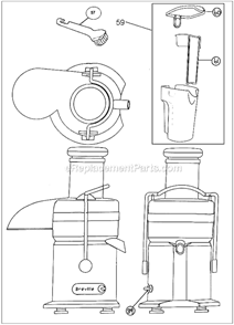 Page B Diagram and Parts List for JE98XL  Breville Juicer