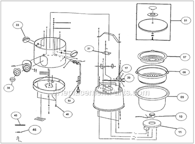 Page A Diagram and Parts List for RC19XL  Breville Rice Cooker Steamer