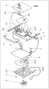 Page A Diagram and Parts List for SG820XL  Breville Grill