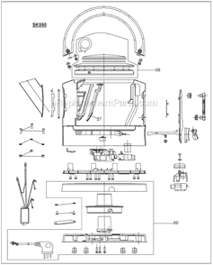 Page A Diagram and Parts List for SK550XL  Breville Kettle