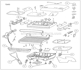Page A Diagram and Parts List for TG400XL  Breville Grill