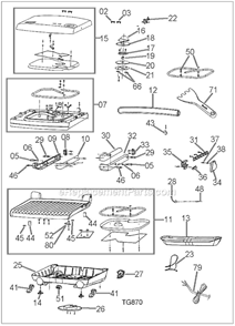 Page A Diagram and Parts List for TG870XL  Breville Grill