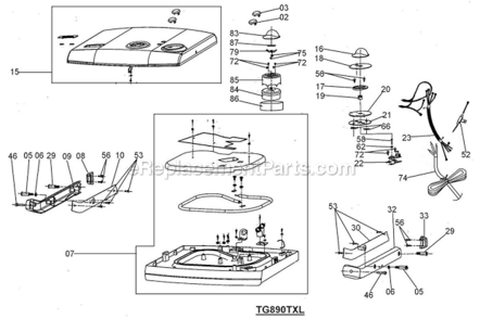 Part Location Diagram of TG890XL/27 Breville Feet - Back