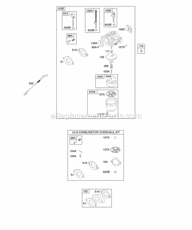 Carburetor 796122 - OEM Briggs and Stratton - eReplacementParts.com