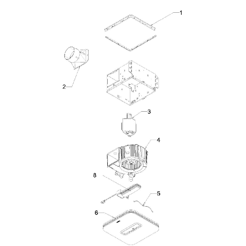Diagram Diagram and Parts List for AER110CCTK  Broan Bath & Ventilation Fan