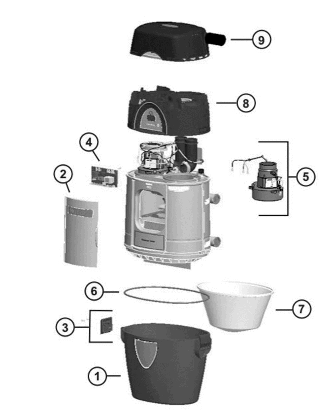 Part List Diagram and Parts List for VX6000C  Broan Central Vacuum