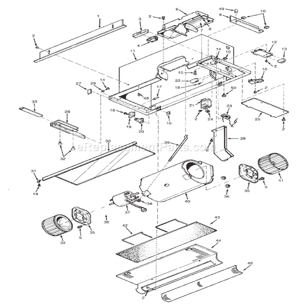 Page A Diagram and Parts List for 153001  Broan Range Hood