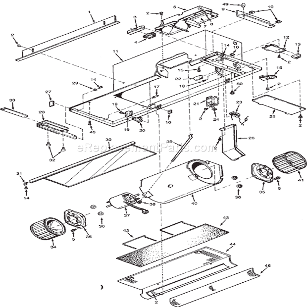 Page A Diagram and Parts List for 153601  Broan Range Hood