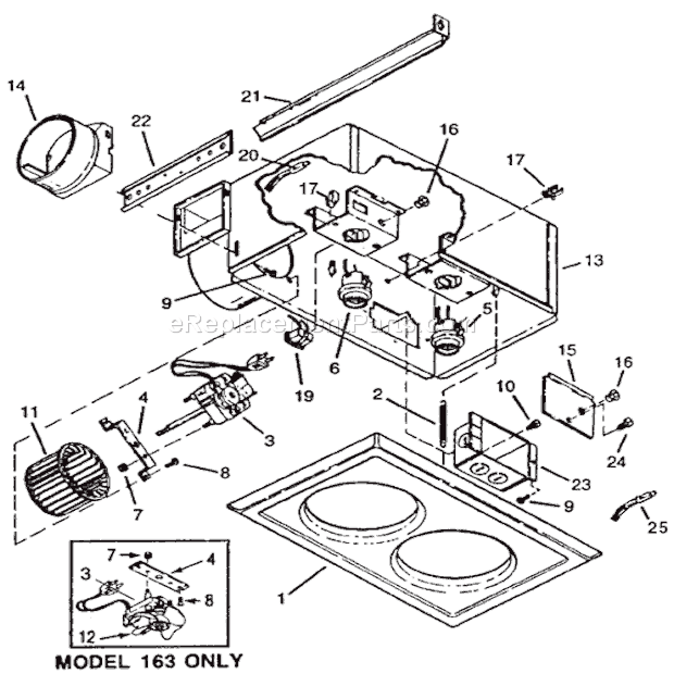 Page A Diagram and Parts List for 164  Broan Heater
