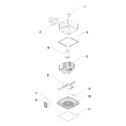 Diagram Diagram and Parts List for SPK110RGBL  Broan Bath & Ventilation Fan