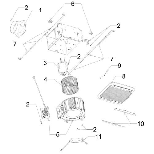 Diagram Diagram and Parts List for QTXE110150DCL  Broan Bath & Ventilation Fan
