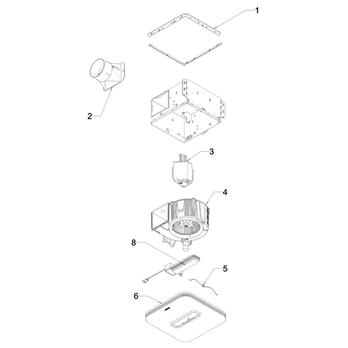 Diagram Diagram and Parts List for AR110LKVV  Broan Bath & Ventilation Fan