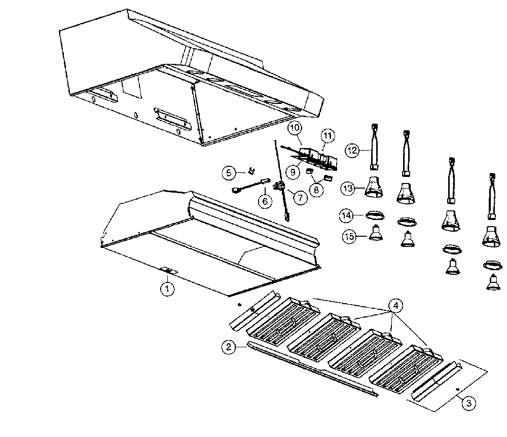 Range hood Diagram and Parts List for UP27M  Broan Range Hood