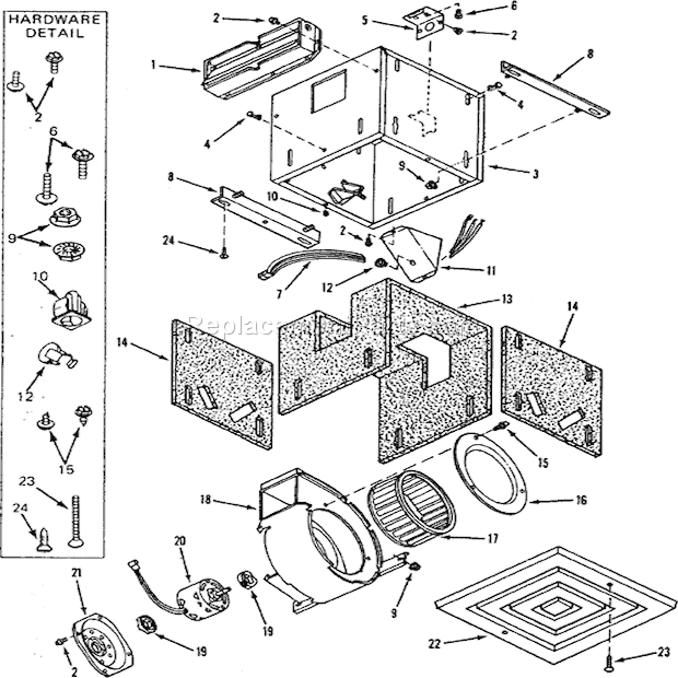 Page A Diagram and Parts List for 360  Broan Bath & Ventilation Fan