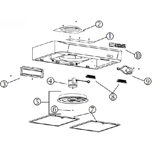 Diagram Diagram and Parts List for CLDA130BLS  Broan Range Hood