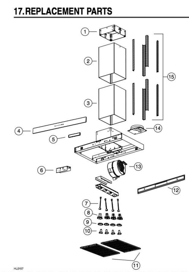 Part List Diagram and Parts List for CIS700I36BL  Broan Bath & Ventilation Fan