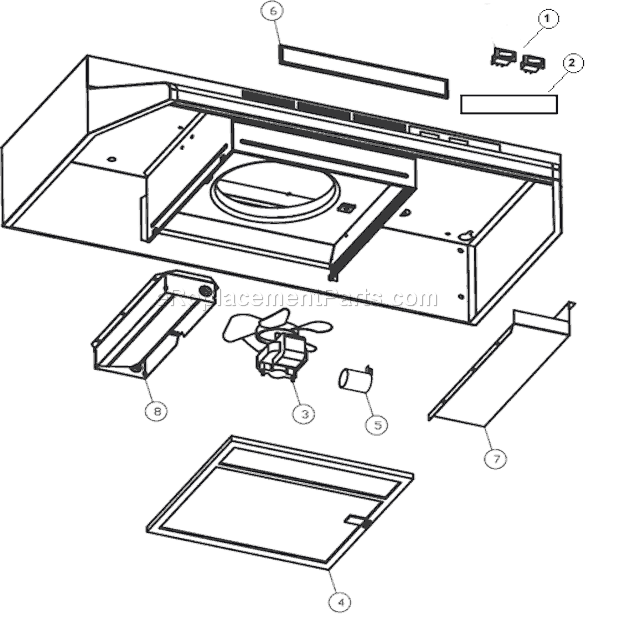 Page A Diagram and Parts List for 433018  Broan Range Hood