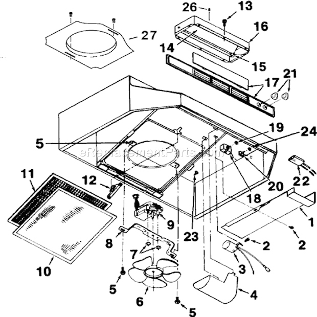 Page A Diagram and Parts List for 462404  Broan Range Hood