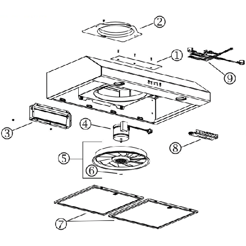 Diagram Diagram and Parts List for BCSQ130SS  Broan Range Hood