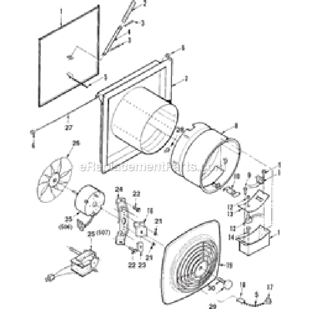 Page A Diagram and Parts List for 506B  Broan Bath & Ventilation Fan