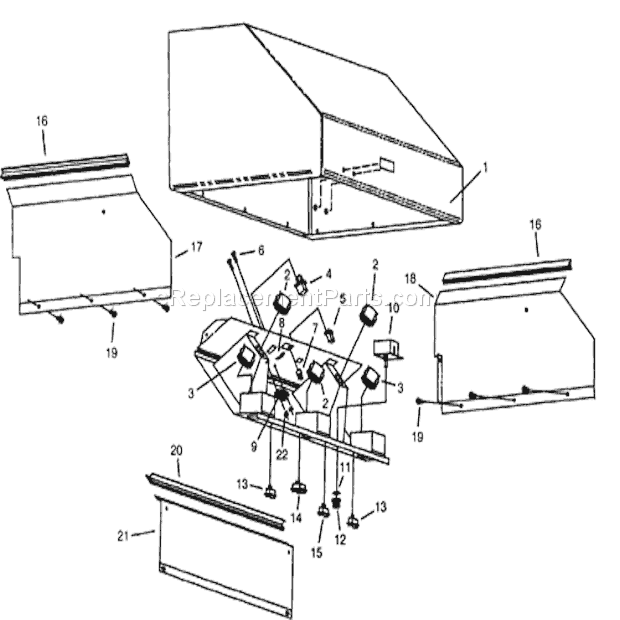 Page A Diagram and Parts List for 606004  Broan Range Hood