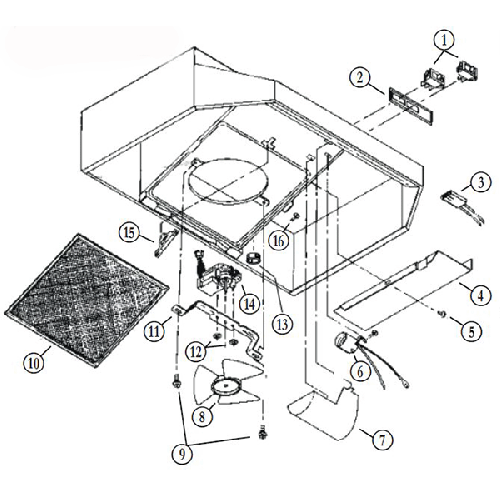 Diagram Diagram and Parts List for BUEZ130WW  Broan Range Hood