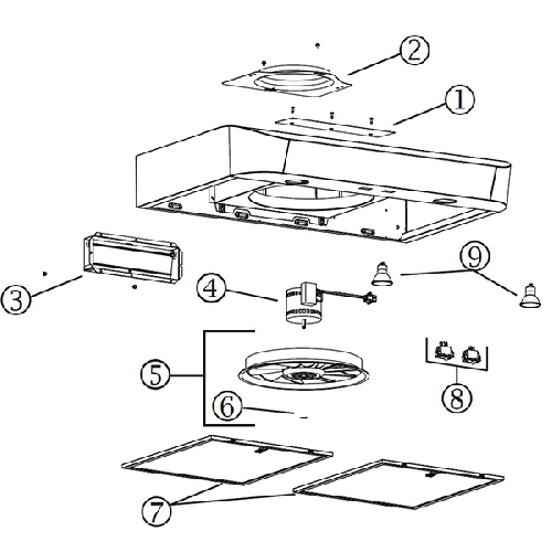 Diagram Diagram and Parts List for CLSC2  Broan Range Hood