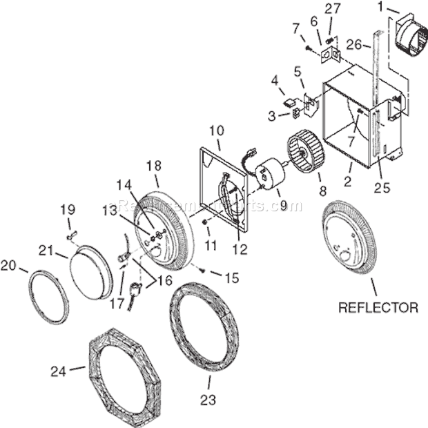 Page A Diagram and Parts List for 721  Broan Bath & Ventilation Fan
