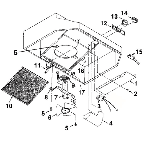 Diagram Diagram and Parts List for 412123  Broan Range Hood