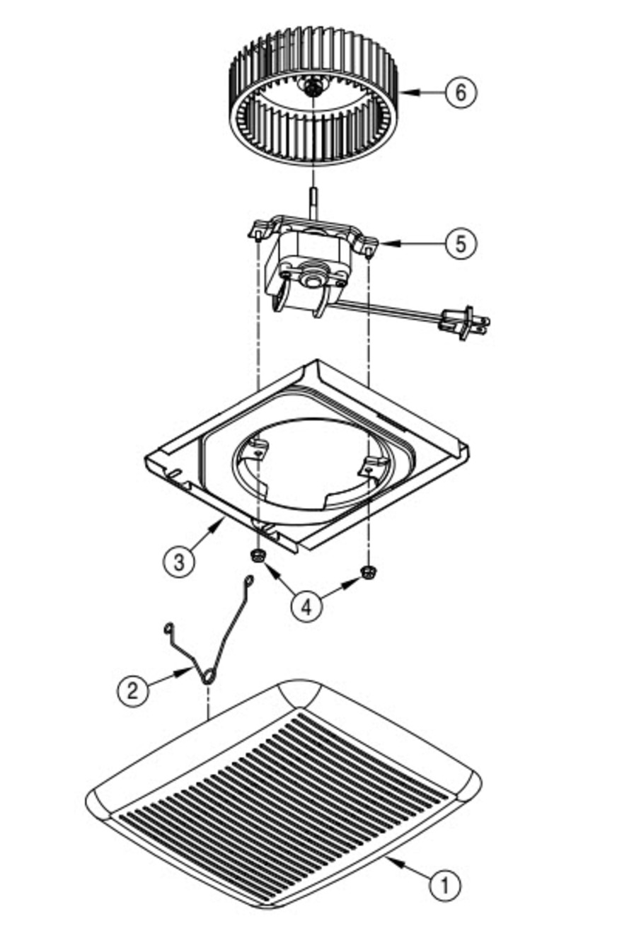 Part List Diagram and Parts List for 690UPGKIT  Broan Bath & Ventilation Fan