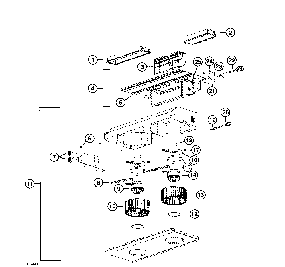 Blower p8 Diagram and Parts List for UP26M  Broan Range Hood