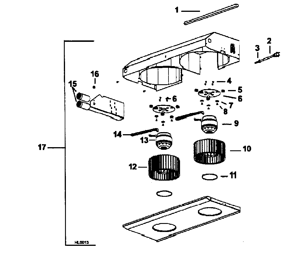 Vent system Diagram and Parts List for P8BROAN  Broan Bath & Ventilation Fan