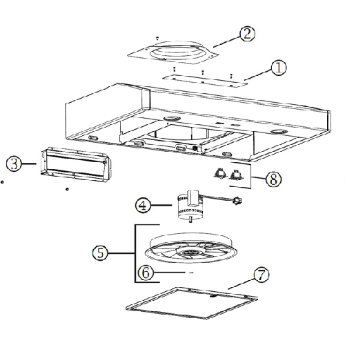 Diagram Diagram and Parts List for TEN130SS  Broan Range Hood