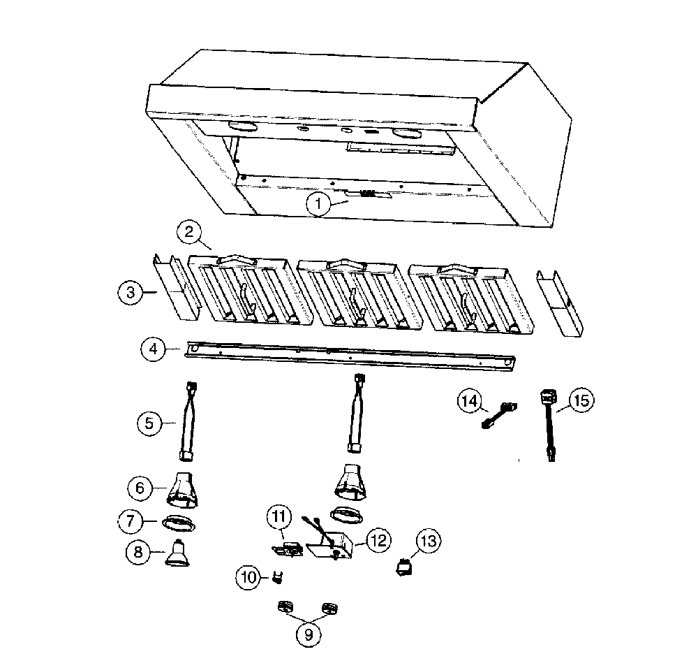 Range hood Diagram and Parts List for UP26M  Broan Range Hood