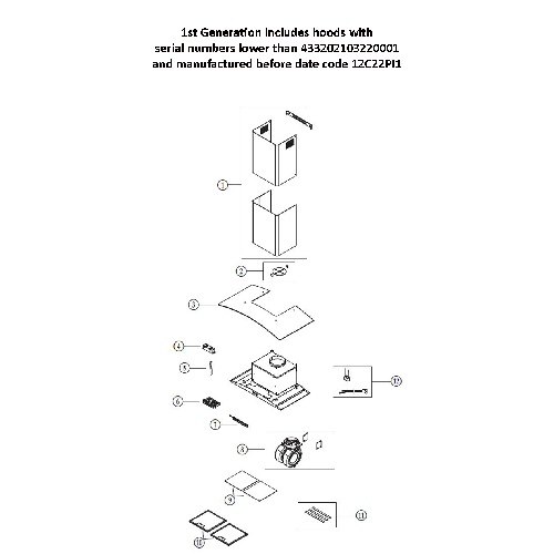 Diagram Diagram and Parts List for EW4630SS  Broan Range Hood