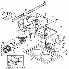 Page A Diagram and Parts List for 164  Broan Heater