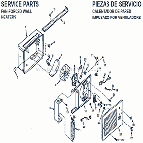 Part Location Diagram of S99360135 Broan Srv Knob F/wall Htr