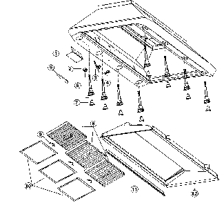Range hood Diagram and Parts List for IP29M  Broan Range Hood