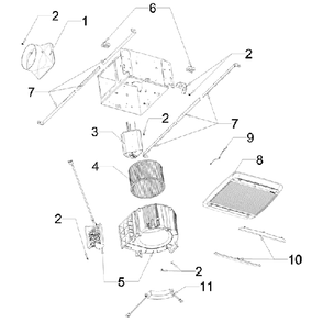 Diagram Diagram and Parts List for QTXE110150DCL  Broan Bath & Ventilation Fan