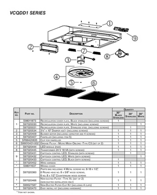 Part Location Diagram of S98011873 Broan Recirculation Cover Plate, Black Stainless (including Screws)