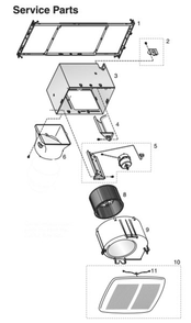 Part List Diagram and Parts List for ZN110C  Broan Bath & Ventilation Fan