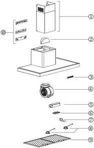 Part List Diagram and Parts List for BWT1304SSB  Broan Range Hood